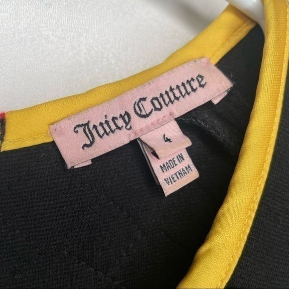 RARE Juicy Couture Pitch Black Dress W/Contrast Size 4 Style #JG006919 - Picture 6 of 12